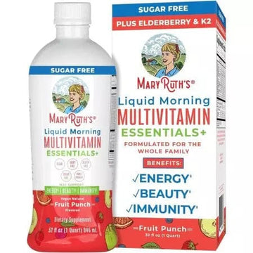 MaryRuth Liquid Morning Multivitamin Essentials+, Fruit Punch, 32 oz (946ml)