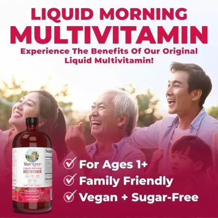 Maryruth Liquid Morning Multivitamin, Raspberry, 15,22 uncijos (450ml)