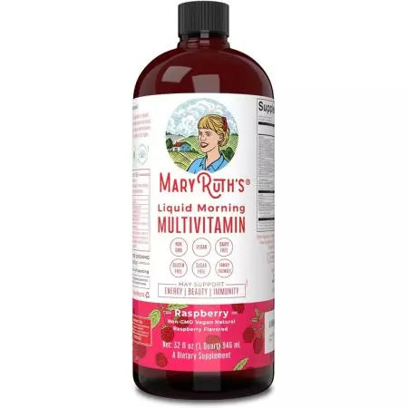 Maryruth tekoči jutranji multivitamin, malina, 32 oz (946ml)