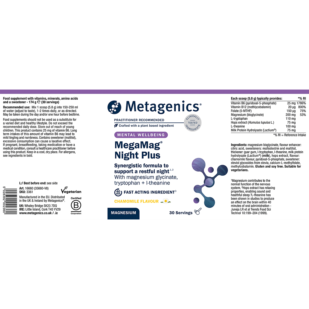Metagenics MegaMag Night Plus Magnesiumpulver – 30 Portionen – Bild 5