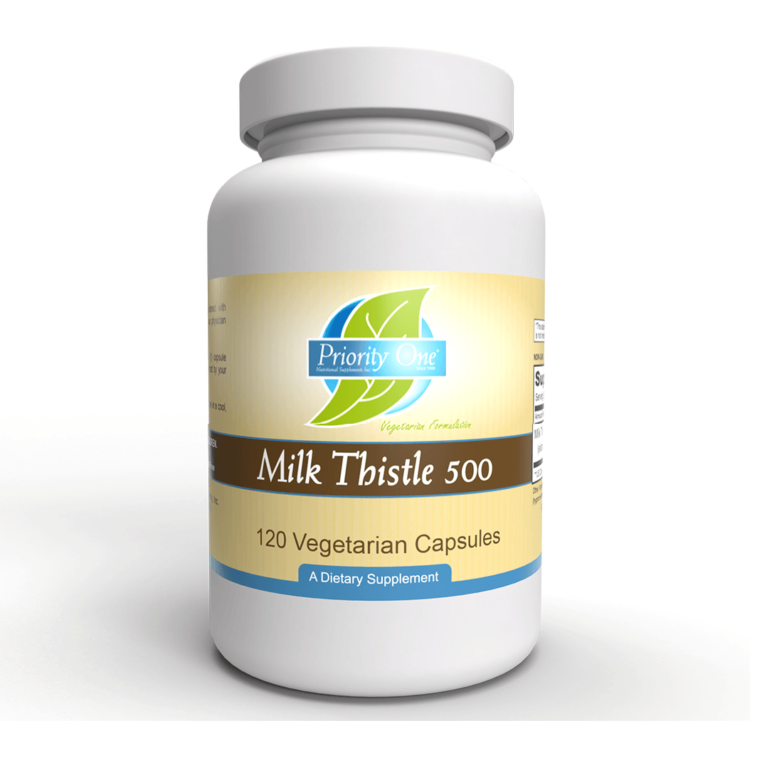 Milk Thistle 500mg, 120 capsules - Priority One Vitamins - welzo