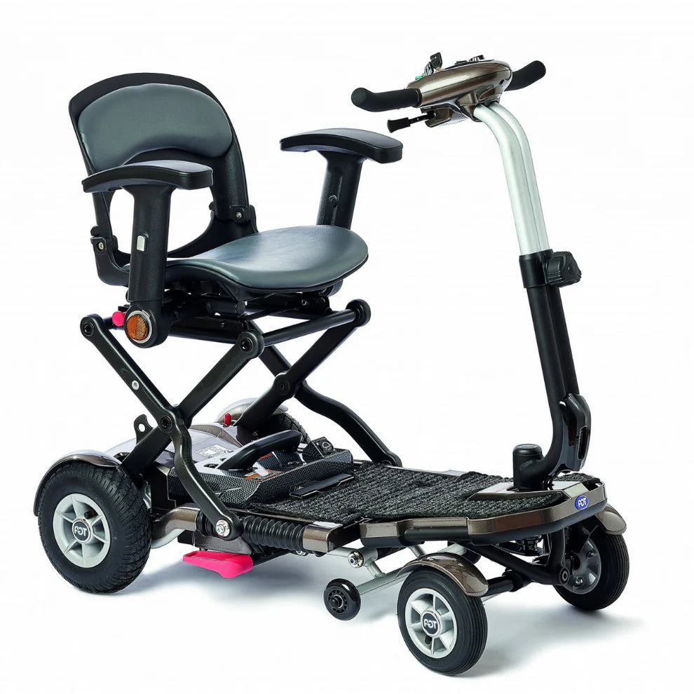 Minimo Plus Folding Mobility Scooter - Leichter tragbarer Roller mit pneumatischen Reifen und 12 Meilen Reichweite