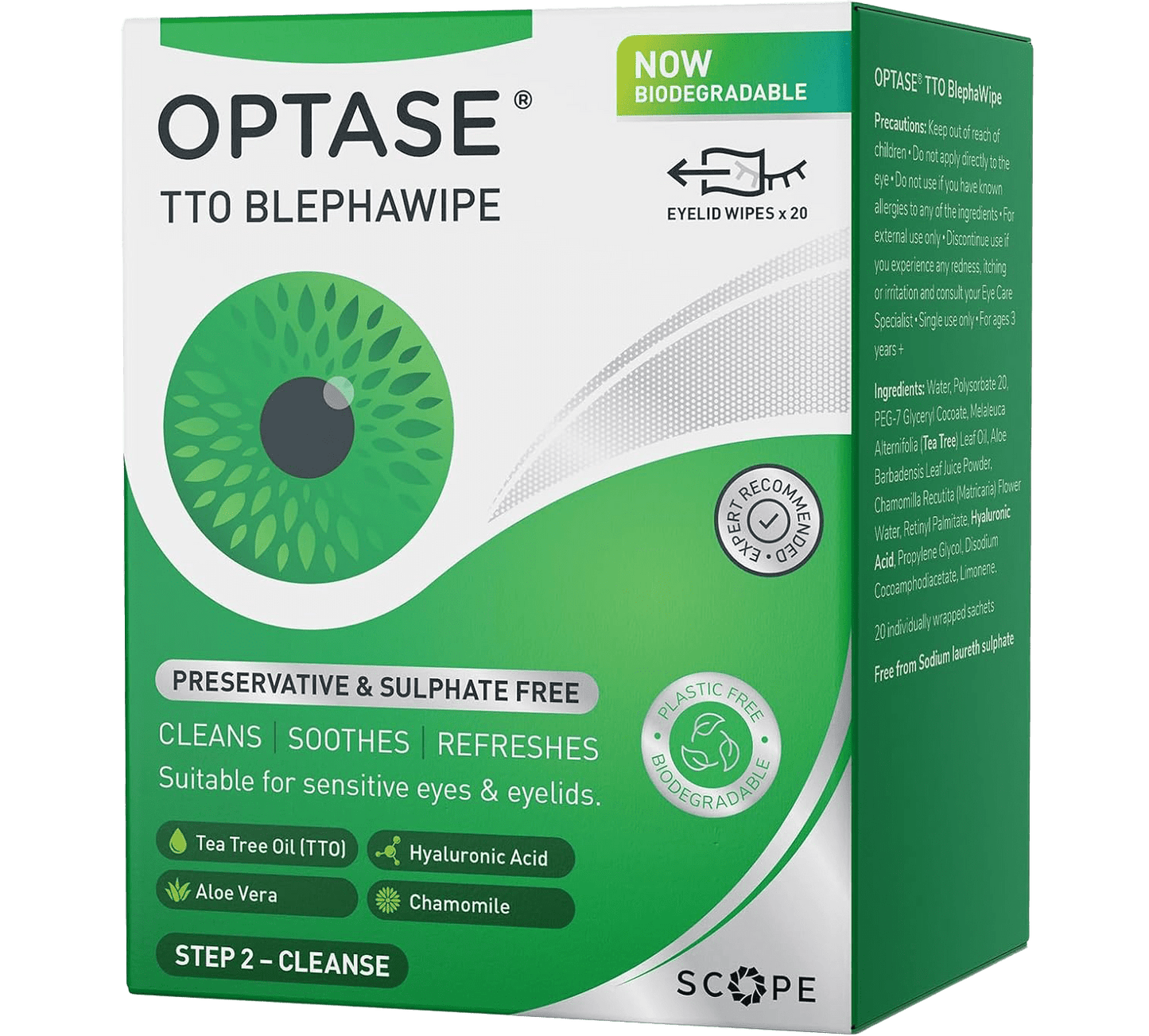 Optase TTO Blephawipe Eyelid Cleansing Wipes Pack of 20 - welzo