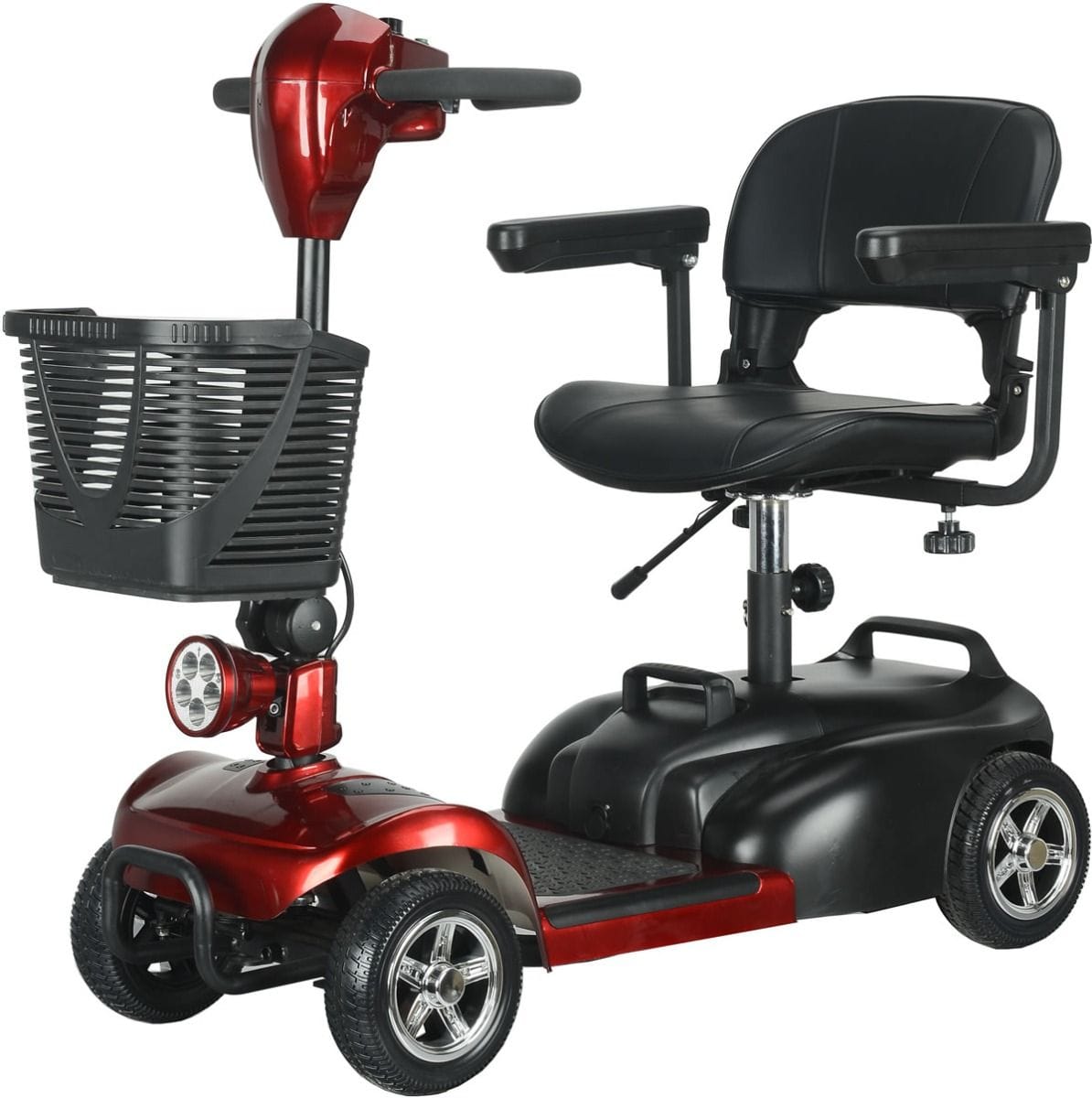 UltraLite Compact Mobility Scooter - Lightweight, Foldable, with Swivel Seat and Adjustable Armrests - Ideal for Indoor/Outdoor Use