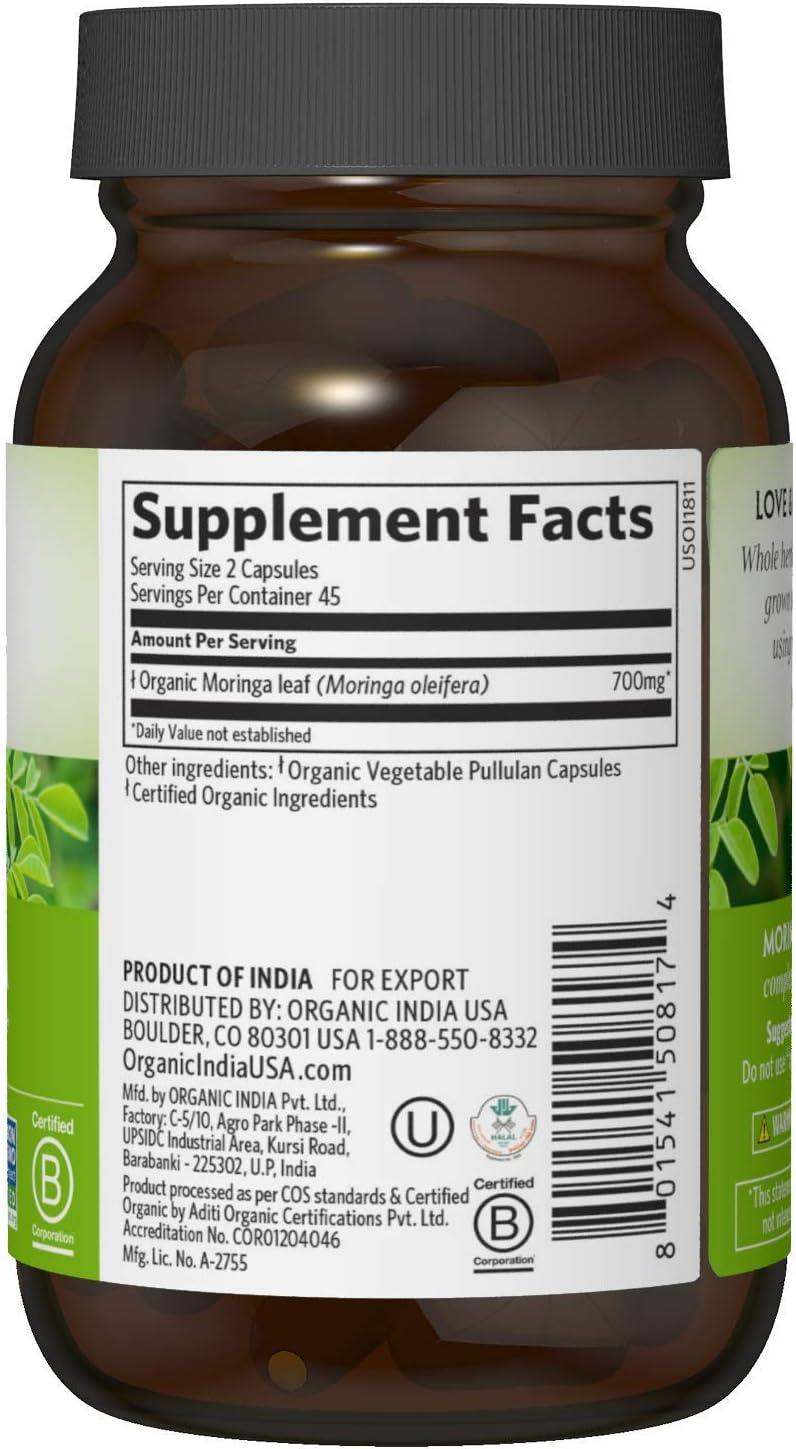 Moringa (90 capsules) - Organic India - EMER - welzo