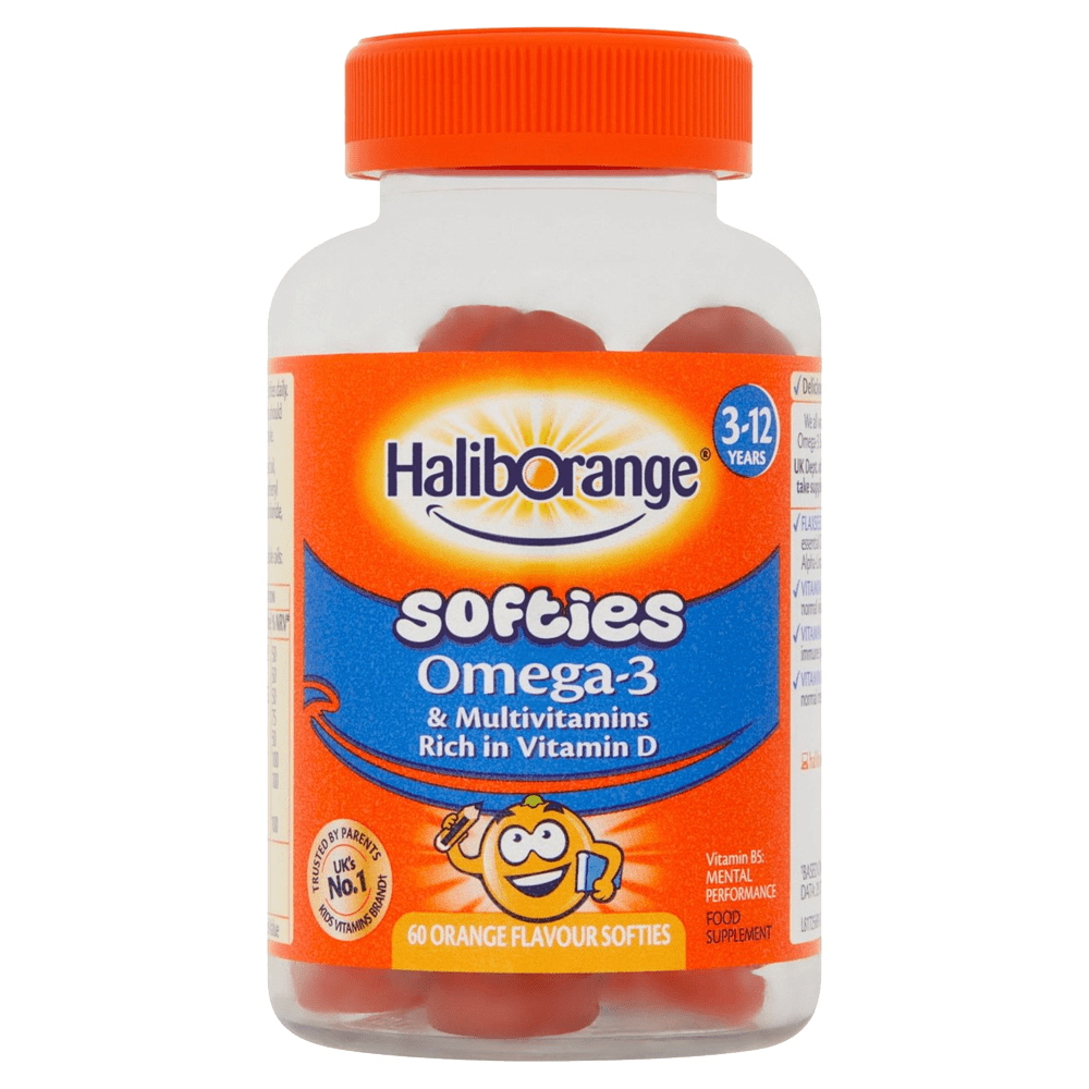 Haliborange Kids Omega-3 & Multivitamin Orange Softies Pack of 60 - welzo