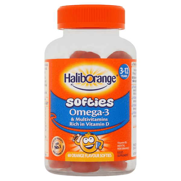 Haliborange Kids Omega-3 & Multivitamin Orange Softies Pack of 60 - welzo