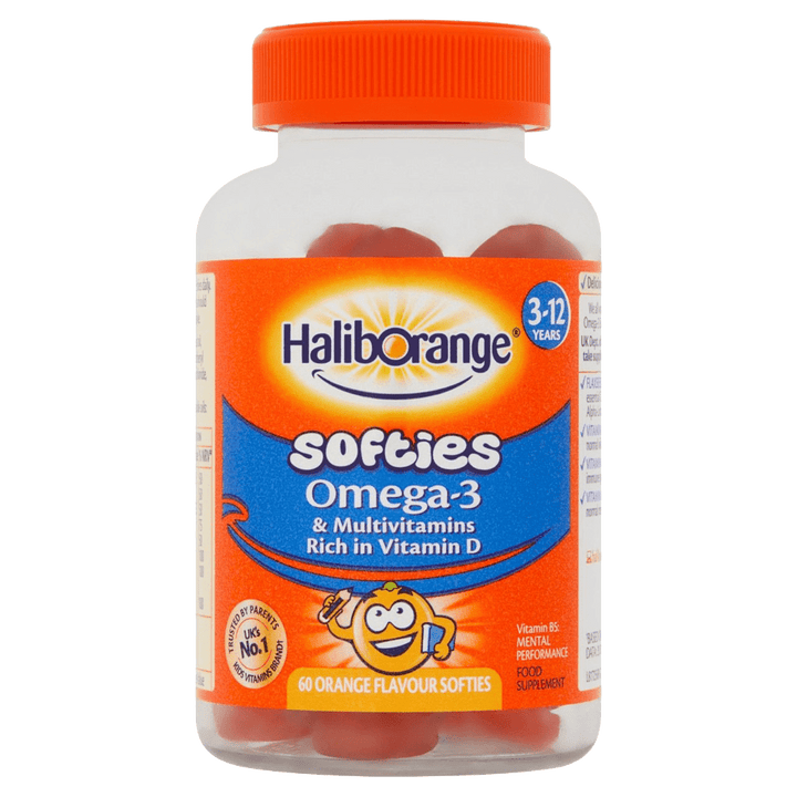 Haliborange Kids Omega-3 & Multivitamin Orange Softies Pack of 60 - welzo