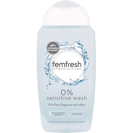 Femfresh 0% citlivá intimní mytí ženské hygienické sprchy a lázeňský gelový čistič 250 ml borůvek