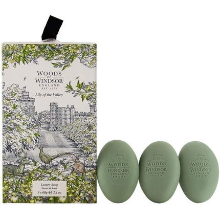 Woods of Windsor Lily of the Valley Luxury Soap for Her 60g - Pack of 3