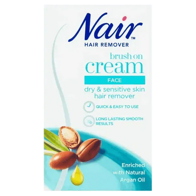 Nair Facial Brush On Hair Remover with Argan Oil 50ml - welzo