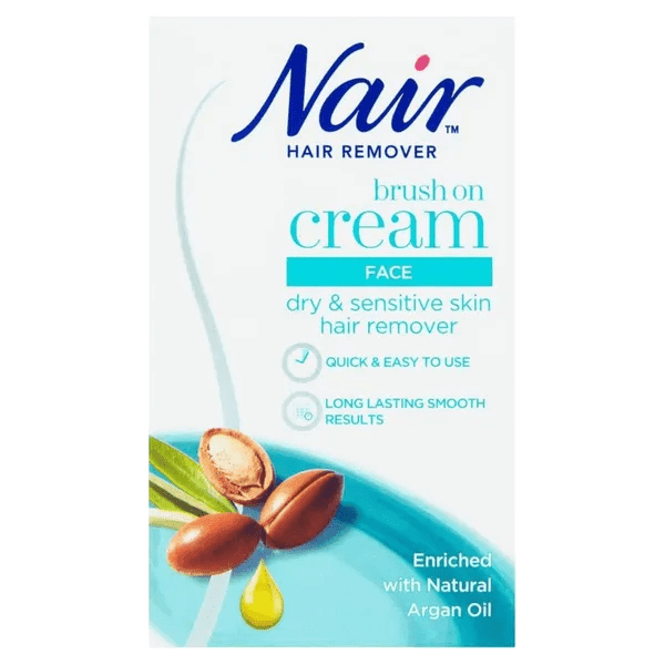 Nair Facial Brush On Hair Remover with Argan Oil 50ml - welzo