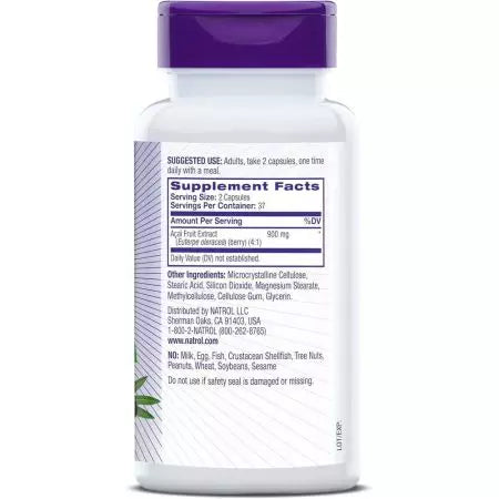 Natrol Acai Berry 1000 mg 75 kapsułek wegetariańskich