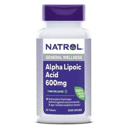 Natrol Alpha Lipoic kwas 600 mg 45 Time uwalnianie tabletek