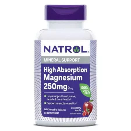 Natrol High Absorption Magnesium 250mg 60 Chewable Tablets