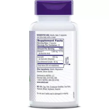 Natrol Quercetin -kompleks 500 mg 50 kapsler