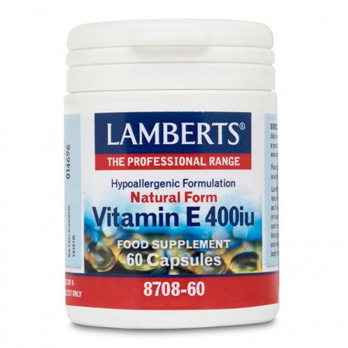 Natural Vitamin E 400iu - 60 Capsules - Lamberts - welzo