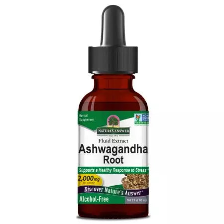 A természet válasza Ashwagandha gyökér 2000 mg 2 oz (60 ml)