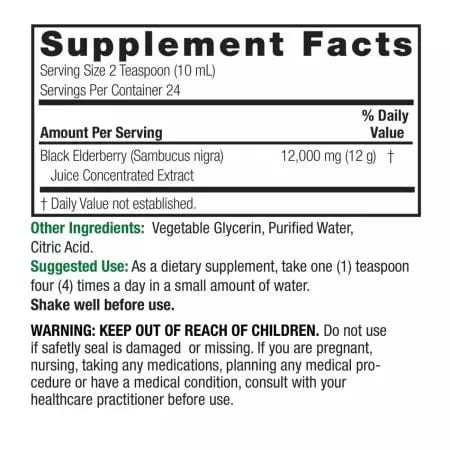 Nature's Answer Sambucus 12,000mg 8 Oz (240ml)