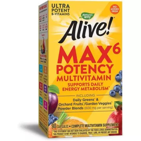 Dabas ceļš dzīvs! Max6 potences multivitamīnu 90 kapsulas