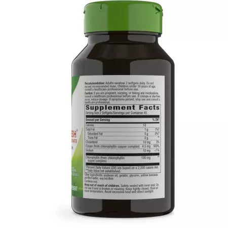 Nature's way chlorofresh chlorophyll concentré 100mg 90 softgels