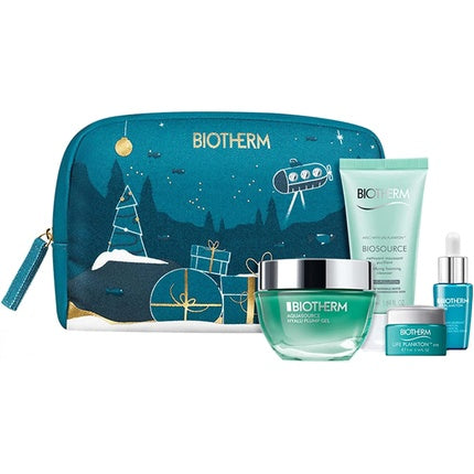 Biotherm Aquasource 4 Piece Gift Set: Hyalu Plump Gel 50ml + Plankton Elixir Serum 7ml + Plankton Eye Cream 5ml + Purifying Foaming Cleanser 50ml