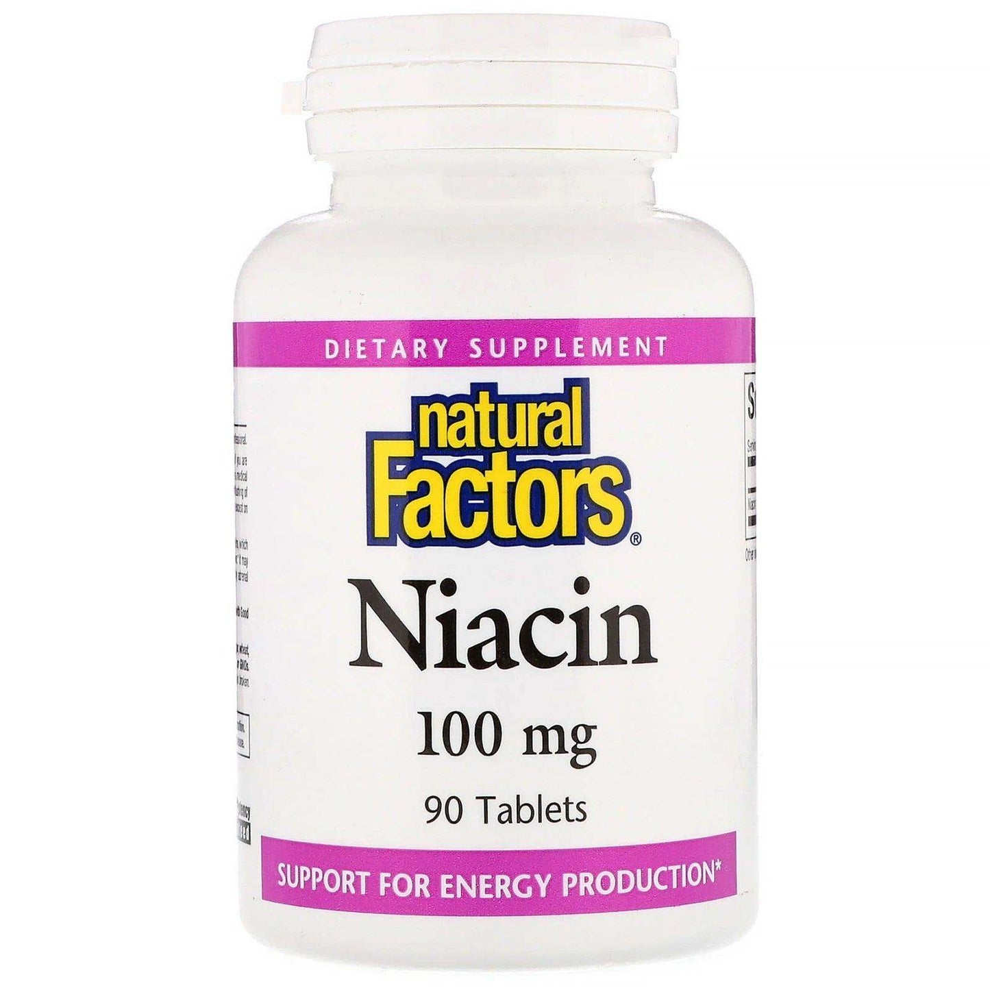 Niacin 100mg, 90 Tablets - Natural Factors - welzo