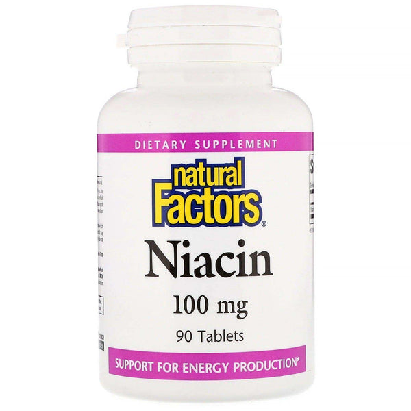 Niacin 100mg, 90 Tablets - Natural Factors - welzo