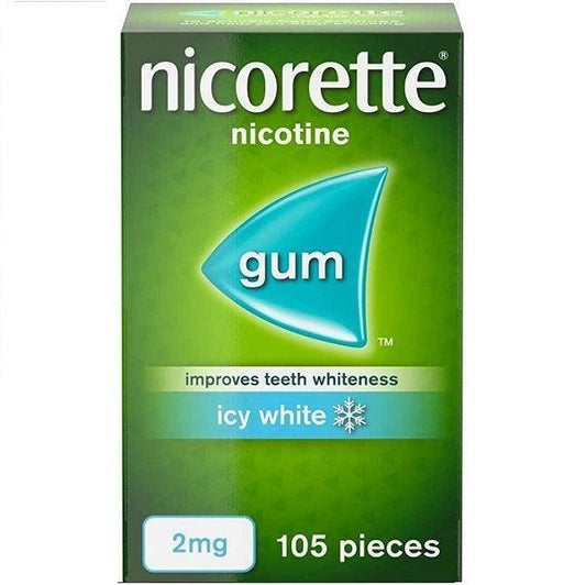 Nicorette Icy White Gum Nicotine (Stop Smoking Aid) - welzo