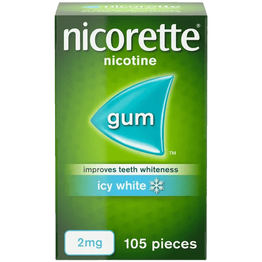 Nicorette Icy White Gum Nicotine (Stop Smoking Aid) - welzo