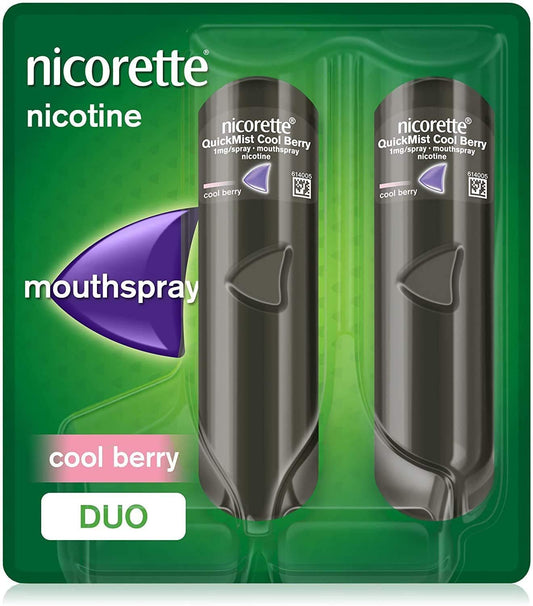 Nicorette QuickMist Cool Berry Mouth Spray Nicotine (Stop Smoking Aid) - welzo