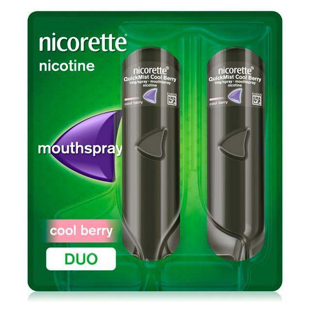 Nicorette QuickMist Cool Berry Mouth Spray Nicotine (Stop Smoking Aid) - welzo