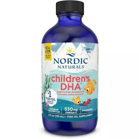 Nordic Naturals pentru copii DHA 530mg omega3 4 fl oz (căpșuni)