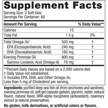 Nordic Naturals Omega Ženske z večernim primrozom oljem 120 softgelov (limona)