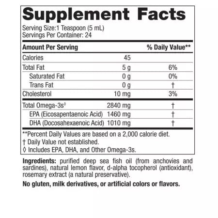 Nordic Naturals Ultimate Omega3 2840 mg vedelik 4 fl oz (sidrun)