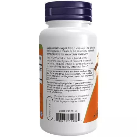 Maintenant, aliments 8 milliards de capsules d'acidophilus et de bifidus 120 VEG