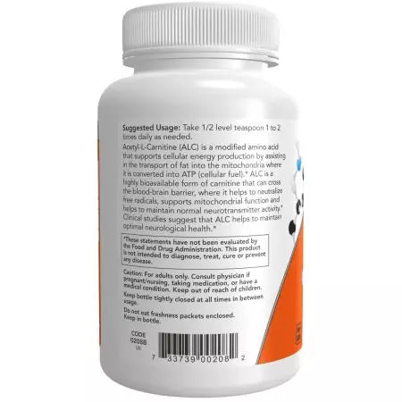 Jetzt Lebensmittel Alc (Acetyllcarnitin) Pulver 3oz