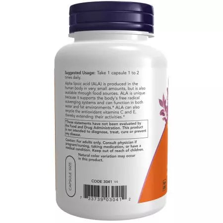 Now Foods Alpha Lipoic Acid 100mg 120 Veg Capsules