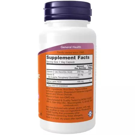 Nu fødevarer alfa lipoic acid 100 mg 60 veg -kapsler