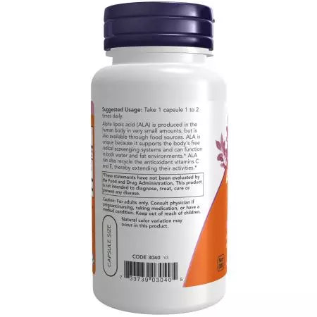 Nu fødevarer alfa lipoic acid 100 mg 60 veg -kapsler