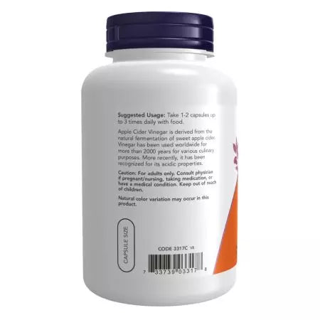 Maintenant aliments de vinaigre de cidre de pomme 450 mg 180 capsules