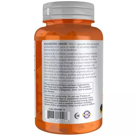 Zdaj živila arginin in ornithine 500/250 mg 100 kapsul