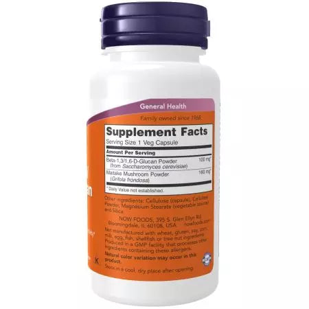 Maintenant aliments bêta 1,3 / 1,6 dglucan 100 mg 90 Veg Capsules