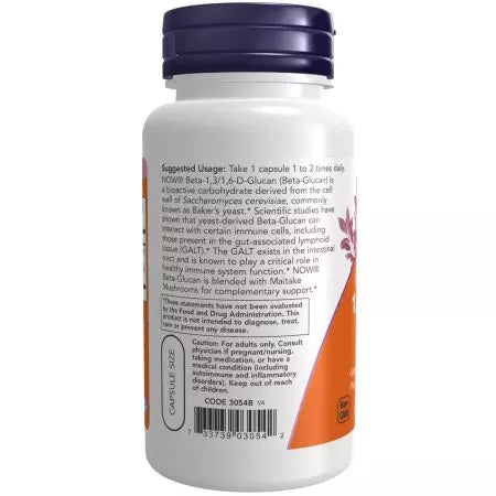 Now Foods Beta 1,3/1,6 DGlucan 100 mg 90 Veg Capsules