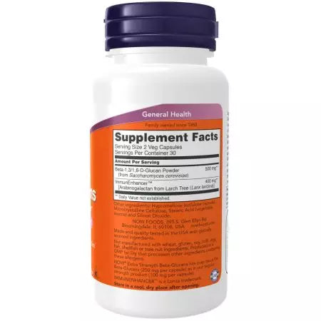 Maintenant, aliments Betaglucans avec Immunenhancer 60 Capsules de légumes