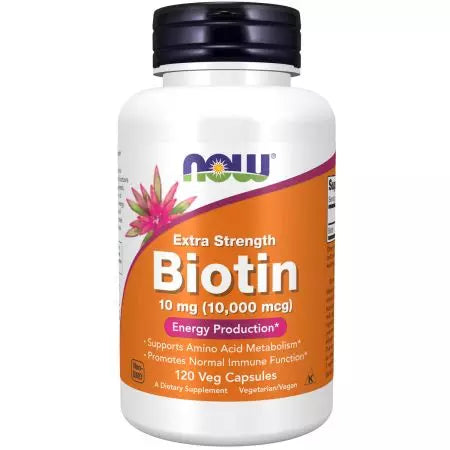 Maintenant les aliments biotine 10 mg (10 000 mcg) 120 capsules de légumes