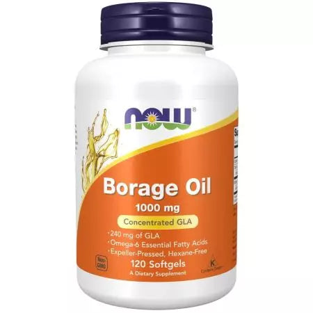 Maintenant, l'huile de borage alimentaire 1000 mg avec 240 mg de GLA 120 softgels