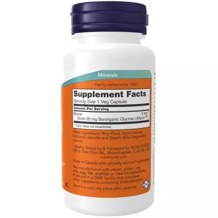 Now Foods Boron 3 mg 100 Veg Capsules