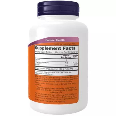 Now Foods Brewer's Yeast 650 mg 200 Tablets