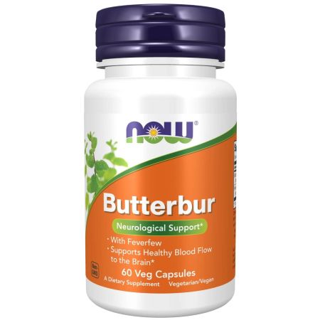 Τώρα τα τρόφιμα Butterbur με κάψουλες Feverfew 60 Veg